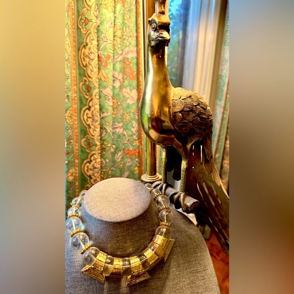 Vintage, MCM CADORO, signed,acrylic/gold tone, chunky necklace sexy MOD Bold ! - Picture 2 of 11